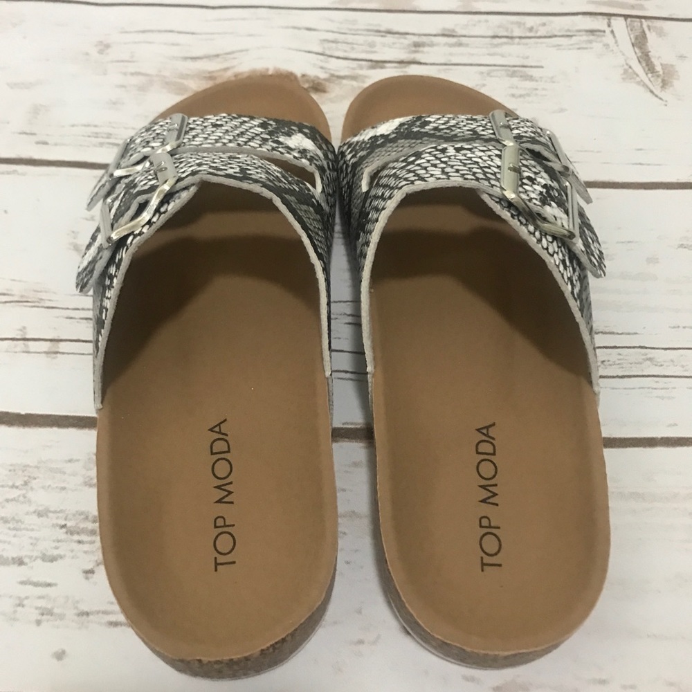 White Snake Print Sandal - Picture 7 of 13